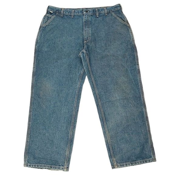 Carhartt HRC2 Fire Resistant FR Carpenter Mens Jeans44x30 Blue Tapered Cotton